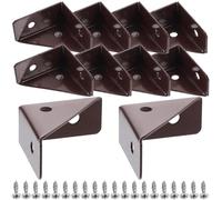 Baluue 10Pièces Équerres de Renfort Acier Inoxydable Épaissi pour Meubles Supports Angle Robustes pour Étagères et Connexion de Meubles