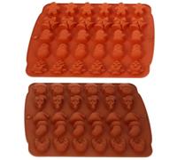 Baluue 2 Pièces Moule à Chocolat en Silicone pour Noël Motifs Mignons, Multi-usages, Facile à Démouler, Cuisine et Pâtisserie Créative
