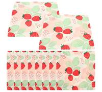 Baluue 20 Feuilles Serviettes de Table Décoratives à Motif Fraise, Forte Absorption D'eau, en Pâte de Bois, pour Fêtes et Anniversaires, Design Vif et Attrayant