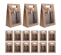 Baluue 20 Sachets Cadeaux Transparents Avec Fenêtre Et Poignée - Idéal Pour Les Anniversaires, Les Fêtes Et Les Bonbons. Papier Kraft Transparent Pour Cadeaux, Pâtisseries Et Autres