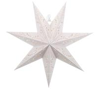 Baluue Abat-jour Origami Étoile en Papier à Sept Branches Suspendu pour Décoration de Mariage et Fêtes Saisonnières, Lanterne Papier Blanc avec Découpe Artistique