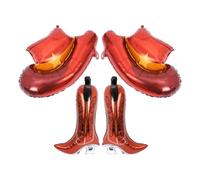 Baluue Ballons en Aluminium Chapeaux de Cowboy et Bottes Thème Far West Lot de 4 Marron Décoration de Fête Originale et Colorée pour Anniversaire Western