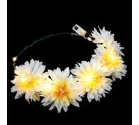 Baluue Bandeau Lumineux à LED Style Hawaïen en Tissu Doux Guirlande Décorative Blanche Chaude Serrage-Tête Léger et Compact pour Fête Carnaval et Accessoires Coiffure Femme