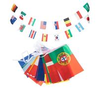Baluue Bannière Coupe de Football 32 Pays en Polyester pour Décoration | Guirlande de Fanions, Impression Vive et Nette, Usage Fête et Ambiance Sportive