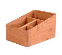 Baluue Boîte de Rangement en Bambou Créative Design à Coins Arrondis, Processus de Carbonisation Sûr et Saine pour Organiser Cosmétiques et Accessoires sur Bureau