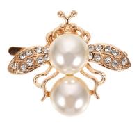 Baluue Clip Décoratif Lors Saint-valentin pour Chaussures D'abeille Perles Artificielles et Alliage Doré, Fixation Solide, pour Robe et Chapeau