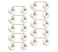 Baluue Lot de 10 Pinces à Ourlet en Imitation Blanche, Épingles à Boutons Réglables pour Jeans, Goupilles de Serrage de Taille sans Outils, Accessoires pour Pantalons et Cardigans Femme