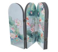 Baluue Paravent de Bureau Style Estival Élégant en Acrylique Pliable avec Impression Fleur de Lotus, Panneau Décoratif en PVC pour Espace Réduit pour Étude ou Yoga