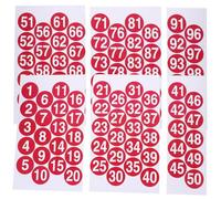Baluue Pastilles Autocollantes Numérotées en Pvc Rouge, Lot de 100 Set de Set, Auto-adhésives, Résistantes à L’eau, pour Organisation à Domicile