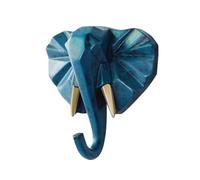 Baluue Patères en Résine Forme Tête D'éléphant Bleu pour Manteaux et Chapeaux, Décoration Murale Chic, Crochet Pratique pour Placard ou Salle de Bain