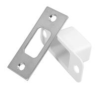 Baluue Plaque de Gâche Renfort de Pêne Dormant en Acier Inoxydable Argenté Double Plaque Métallique, Opération Facile et Insertion Fluide pour Porte en Bois