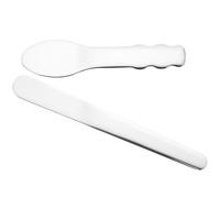 Baluue Spatule à Maquillage en Acier Inoxydable 304, Lot de 2 Cuillères Fines pour Crème Visage, Réutilisable et Hygiénique, pour Soins Peau et Application Cosmétique Quotidienne