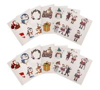 Baluue Tatouages Temporaires de Noël Autocollants pour Peau Rennes et Flocons Cadeaux de Fête Décorations Festives