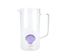Balvi Carafe Atlantis Shell Couleur Violet Fabriqué à la Main en Borosilicate Verre 1,3L