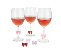Balvi Marque-Verres Coquette 6 Marque-Verres en Forme de nœuds de différentes Couleurs Plastique PVC
