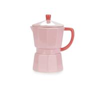 Balvi Mug Moka Couleur Rose Tasse en Forme de cafetière Italienne avec Couvercle Céramique 350 ML
