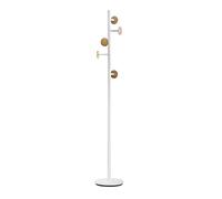 Balvi - porte-manteaux Shiitake Wood avec 5 crochets. Couleur: blanc et bois. Hauteur: 174cm. Pour ac
