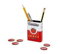 Balvi Pot à crayons magnétique Tomato Sauce Couleur rouge Pot au design de tomates en conserve avec a