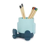 Balvi Pot à crayons Mr Sitty Couleur Bleu turquoisee Design coloré et original avec deux compartiment
