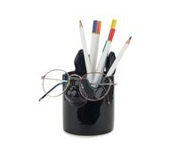 Balvi Pot à Crayons & Repose Lunettes Nosy Buddy Dog Couleur Noir Organiseur de Bureau 2-en-1 Céramiq