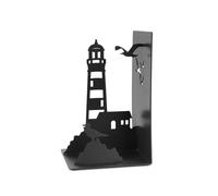 Balvi Serre-Livres Lighthouse Couleur Noir Typique Vue de la côte: Phare et mouettes Métal