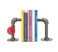 Balvi Serre-Livres Pipeline Couleur Gris Robinets déco Fer
