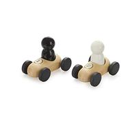 Balvi Set sel & Poivre Bolides Set sel et Poivre avec Une Base en Bois en Forme de Voitures de Course
