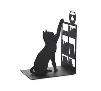 Balvi - Support De Livre "Chat Pêcheur" En Métal Noir