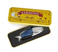 Balvi Tire-Bouchon Conserverie Sardines Couleur Bleu Ouvre-Bouteille avec boîte en métal Étain