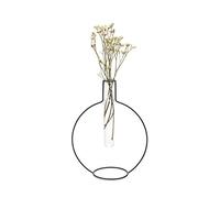 Balvi Vase Round Silhouette XL Couleur Noir Vase décoratif en Verre et en métal. Vase Originale en fo