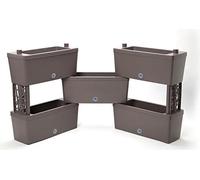 Bama Brick Koppelbare Plantenbakken 75L 59x23x27 cm 5 Stuks Antraciet