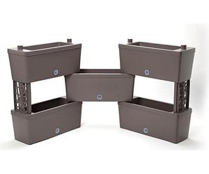 Bama Brick Koppelbare Plantenbakken 75L 59x23x27 cm 5 Stuks Antraciet