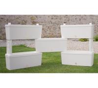 Bama Brick Koppelbare Plantenbakken 75L 59x23x27 cm 5 Stuks Wit
