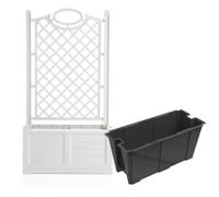 BAMA Jardinière avec grille décorative SEPARE, bac inclus, blanc