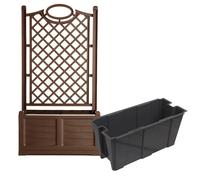 BAMA Jardinière avec grille décorative SEPARE, bac inclus, marron
