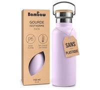 Bambaw Bouteille Isotherme 750 ml Violet, Gourde Acier Inoxydable, Gourde Isotherme Violette avec Large Goulot Adapté aux Boules à Thé, Résistante à la Rouille, Idéale pour le Sport (Lilas Clair)