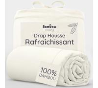 Bambaw Drap-Housse 160x200 Bambou, Drap Rafraîchissant pour l'Été, pour Matelas Épais Jusqu’à 35cm, Linge de Lit Bambou, Hypoallergénique et Anti Acarien, Literie Rafraichissante (Ivoire)