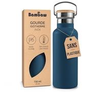 Bambaw Gourde 750 ml Inox, Bouteille Inox Isotherme, Gourde Isotherme 750 ml avec Poignée, Large Goulot pour Infuseur à Thé, Facile à Nettoyer & Idéale pour le Quotidien (Bleu Saphir)