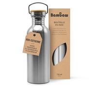 Bambaw Gourde Inox Non-Isotherme 750 ML, Gourde Acier Inoxydable sans BPA, Bouteille Inox Sport Bouteille sans BPA, Infusion - Acier Naturel