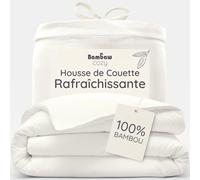 Bambaw Housse de Couette 260x240 en Bambou, Housse de Couette Anti Acariens, Refroidissante et Respirante, Drap en Bambou Durable, Drap Hypoallergenique pour 2 Personnes (Ivoire)