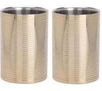 Bambelaa! Lot de 2 refroidisseurs à vin en acier inoxydable - Design de qualité supérieure - Revêtement doré - Double paroi (environ 17 x 12 cm)