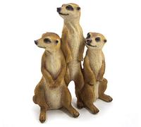 Bambelaa! Lot de 3 figurines de famille de suricates - Décoration de jardin - Figurine de jardin grande taille - Pour l'extérieur - À poser (env. 15,5 x 7,5 x 20,5 cm)