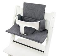 BambiniWelt by Rafael K. BambiniWelt Coussin d'assise de rechange Stokke pour chaise haute Tripp Trapp Melted Original Gris foncé chiné Org. XX
