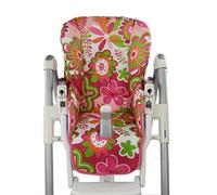 Bambiniwelt Housse de coussin de rechange pour Peg Perego Prima Pappa Diner *Grandes fleurs Orange/vert