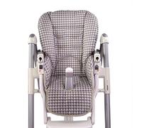 Bambiniwelt Housse de rechange pour coussin d'assise compatible avec Peg Perego Prima Pappa-Diner (carreaux marron et blanc)