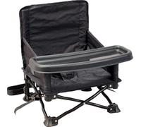 BAMBISOL Chaizounette Rehausseur de chaise 2 en 1 pour les déplacements, avec sac de transport, rapidement pliable, compact en noir