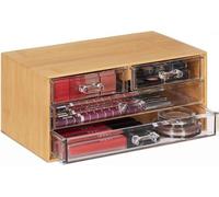 Bamboe est supprimé, car il s'agit d'un produit et non d'un fabricant. Le nom « Bamboe Make-up Organizer » est traduit en allemand comme suit : Organiseur de maquillage en bambou - 4 tiroirs - Natur