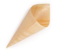 BambooMN Lot de 100 cônes jetables en bois de 7,9 cm de haut x 3,8 cm de diamètre