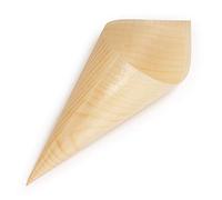BambooMN Marque - Lot de 100 cônes en bois jetables de 20,1 cm de haut x 7,6 cm de diamètre