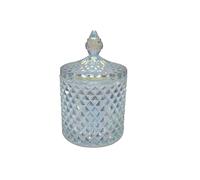 Bamboopack - Bocal en verre coloré avec couvercle - 300 ml - Art Deco / Vintage - 14 x 8.5 cm